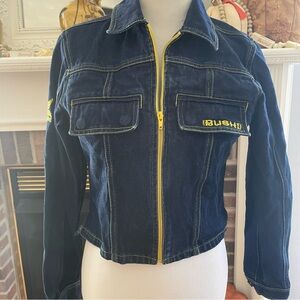*EXTREMELY RARE* Busta Rhymes BUSHI Denim Jacket Urban Hip-Hop Medium Vintage